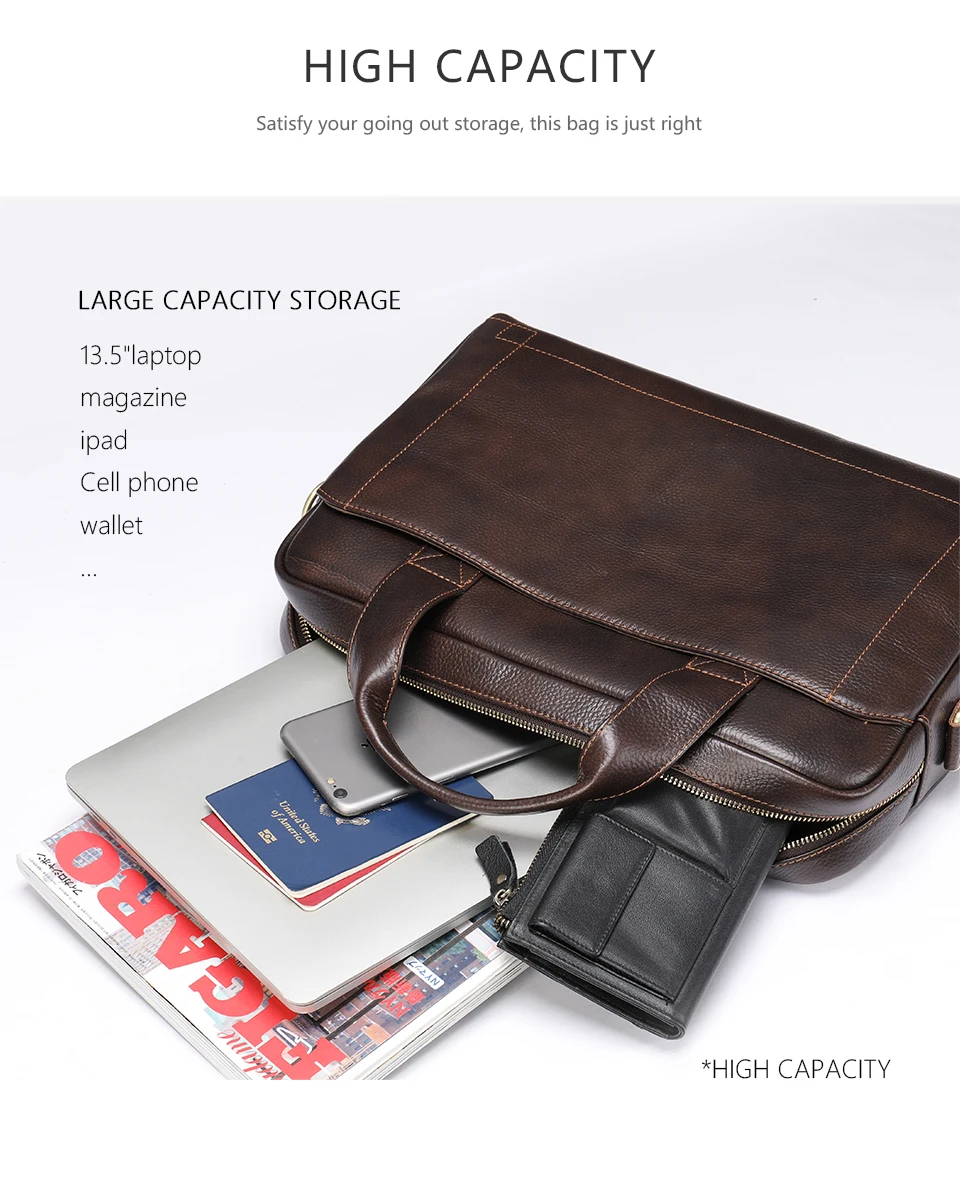 Fashion Business Briefcase Bags Mens Leather Briefcases Men Leather
