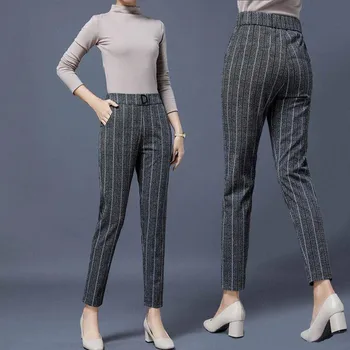 Women's High Waist Harem Formal Pants 2020 Autumn Black Office Work Wear Trouser Women Korean Style Grey Striped Suit Pants
Women's High Waist Harem Formal Pants 2020 Autumn Black Office Work Wear Trouser Women Korean Style Grey Striped Suit Pants