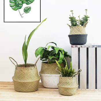 Seagrass Wickerwork Basket Rattan Hanging Flower Pot Dirty Laundry Hamper Storage Basket for House Corridor Aecoration
Seagrass Wickerwork Basket Rattan Hanging Flower Pot Dirty Laundry Hamper Storage Basket for House Corridor Aecoration