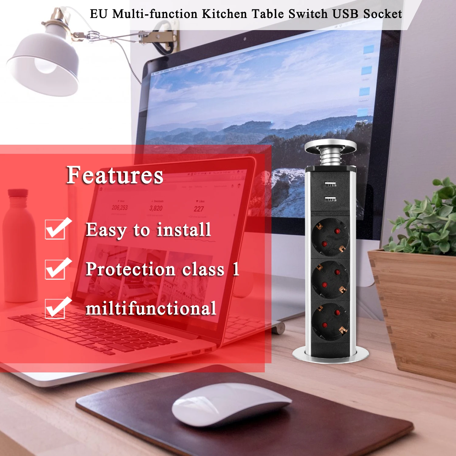 Hot Multifunctional USB Socket Waterproof Cabinet Hidden Intelligent Lifting Office Socket Kitchen Table Switch
Hot Multifunctional USB Socket Waterproof Cabinet Hidden Intelligent Lifting Office Socket Kitchen Table Switch