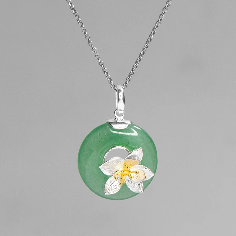 INATURE Elegant 925 Sterling Silver Green Aventurine Flower Pendant Necklace For Women Fashion Jewelry
INATURE Elegant 925 Sterling Silver Green Aventurine Flower Pendant Necklace For Women Fashion Jewelry