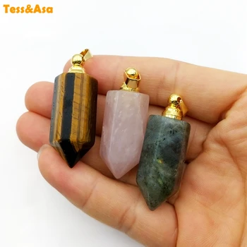 Natural gems-stone perfume Bottle Bullet Pendant Hexagonal Point Necklace Healing Chakra Quartz charm for jewelry making
Natural gems-stone perfume Bottle Bullet Pendant Hexagonal Point Necklace Healing Chakra Quartz charm for jewelry making