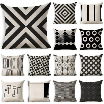 Black White Geometric Pattern Cotton Linen Throw Pillow Cushion Cover Car Home Sofa Bed Decorative Pillowcase Funda Cojin 40198
Black White Geometric Pattern Cotton Linen Throw Pillow Cushion Cover Car Home Sofa Bed Decorative Pillowcase Funda Cojin 40198