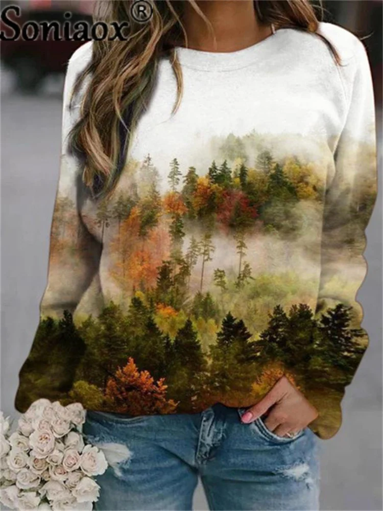 Women Sweatshirts Artist Oil Painting Forest Print Long Sleeve Ladies Spring Abstract Landscape Jumper 2021 Autumn Pullover Tops
Women Sweatshirts Artist Oil Painting Forest Print Long Sleeve Ladies Spring Abstract Landscape Jumper 2021 Autumn Pullover Tops