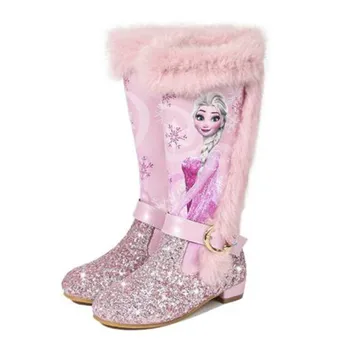 Disney autumn and winter frozen new girls high-heeled boots little girl Princess elsa boots plus velvet warm children snow boots 
Disney autumn and winter frozen new girls high-heeled boots little girl Princess elsa boots plus velvet warm children snow boots