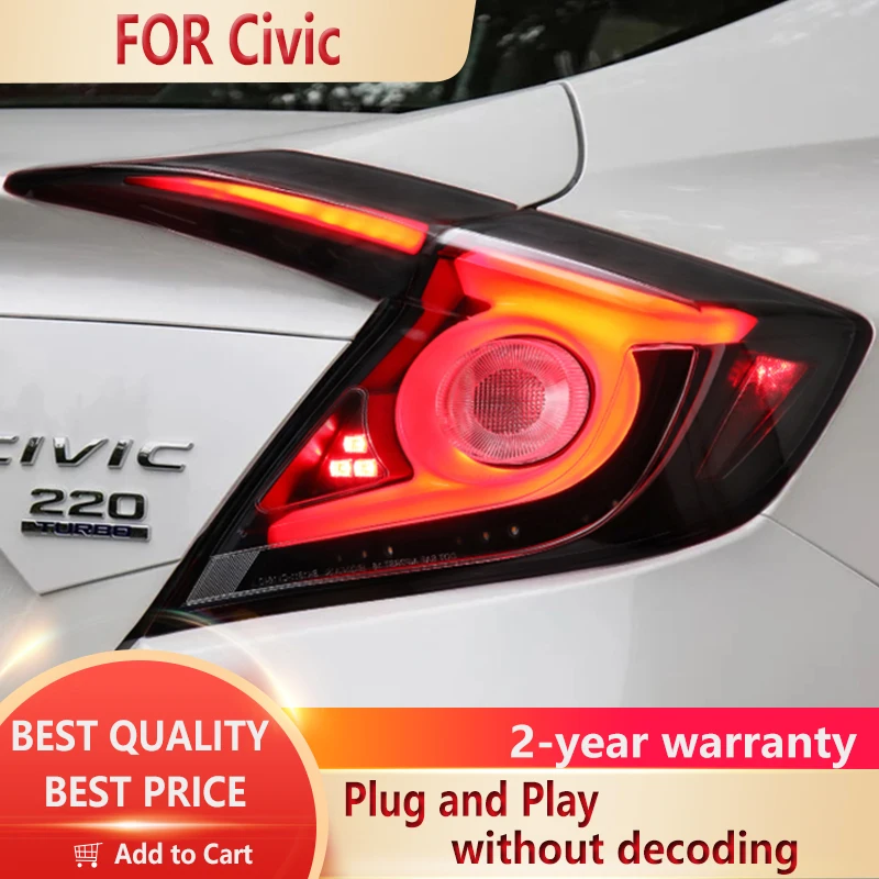 For Civic X Tail Lights 2016-2019 New Civic Type R LED Tail Light Hatchback 5 door Rear Lamp DRL Dynamic Signal
For Civic X Tail Lights 2016-2019 New Civic Type R LED Tail Light Hatchback 5 door Rear Lamp DRL Dynamic Signal
