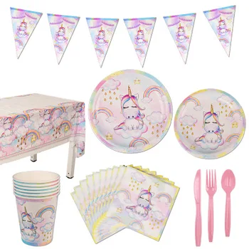 Unicorn Birthday Theme Party Disposable Tableware Paper Plate Cup Flag Party Decoration Cute Unicorn Girls Baby Shower Decorww30
Unicorn Birthday Theme Party Disposable Tableware Paper Plate Cup Flag Party Decoration Cute Unicorn Girls Baby Shower Decorww30