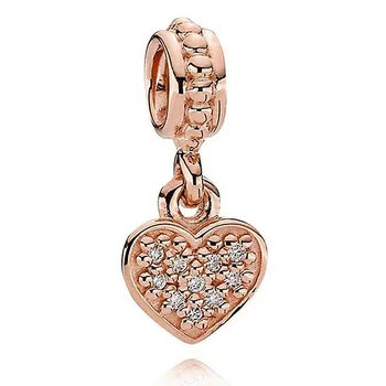 New 925 Sterling Silver Bead Charm Rose Gold Hanging Love Heart With Crystal Pendant Beads Fit Pandora Bracelet Diy Jewelry
New 925 Sterling Silver Bead Charm Rose Gold Hanging Love Heart With Crystal Pendant Beads Fit Pandora Bracelet Diy Jewelry