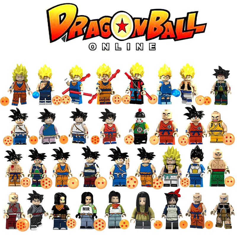 

Dragon Ball Z Super Vegeta Son Goku Broli Sayayin Cell Krillin Trunks Anime Movie Building Blocks Figures Toys for Children Gift