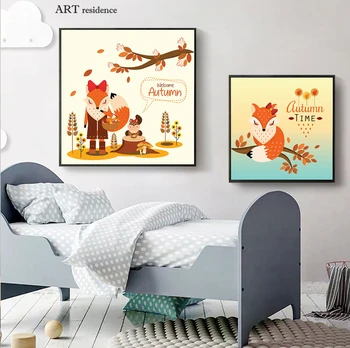 Cute cartoon poster, fox print oil painting, canvas painting, baby, children's room, bedroom decoration, decorative painting 
Cute cartoon poster, fox print oil painting, canvas painting, baby, children's room, bedroom decoration, decorative painting