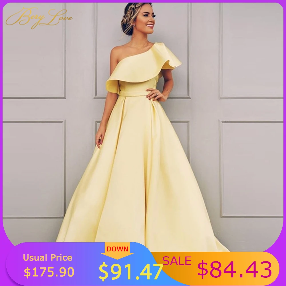Elegant One Shoulder Evening Dresses Long A Line Ruffles Satin Prom Dresses Woman Party Night Ruched Zipper Back Robe de soiree
Elegant One Shoulder Evening Dresses Long A Line Ruffles Satin Prom Dresses Woman Party Night Ruched Zipper Back Robe de soiree