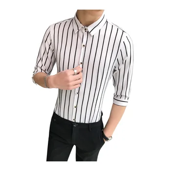 2019 Spring Autumn Striped Print Features Shirts Men Casual Shirt New Arrival Half Sleeve Luxury Casual Slim Fit Male Shirts 
2019 Spring Autumn Striped Print Features Shirts Men Casual Shirt New Arrival Half Sleeve Luxury Casual Slim Fit Male Shirts