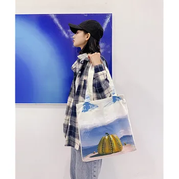Japan Yayoi Kusama Modern Creative Oil Painting Pumpkin Canvas Bag Single-shoulder Bag Fashion Handbag Girl Birthday Gift M4954
Japan Yayoi Kusama Modern Creative Oil Painting Pumpkin Canvas Bag Single-shoulder Bag Fashion Handbag Girl Birthday Gift M4954