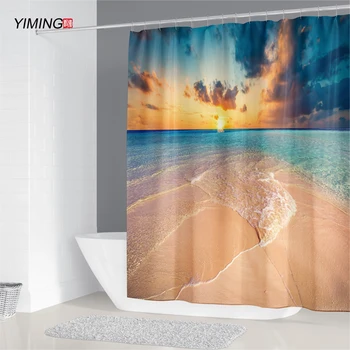 200x180 seaside scenery 3D sea beach printing shower curtain polyester fiber anti-mold household decoration with hook curtain 
200x180 seaside scenery 3D sea beach printing shower curtain polyester fiber anti-mold household decoration with hook curtain