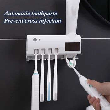 2 in 1 UV Light Ultraviolet Toothbrush Sterilizer Toothbrush Holder Automatic Toothpaste Squeezers Dispenser Home Bathroom Set#N
2 in 1 UV Light Ultraviolet Toothbrush Sterilizer Toothbrush Holder Automatic Toothpaste Squeezers Dispenser Home Bathroom Set#N