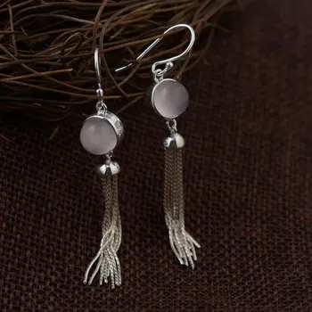 FNJ 925 Silver Earrings for Women Jewelry 100% Pure Original S925 Silver Sterling Rose Quartz Drop Earring Vintage Tassel 
FNJ 925 Silver Earrings for Women Jewelry 100% Pure Original S925 Silver Sterling Rose Quartz Drop Earring Vintage Tassel