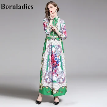 Bornladies Runway Spring Summer Sexy Plaid Floral Print Turn Down Vacation Party Maxi Long Dresses Female Vestdios
Bornladies Runway Spring Summer Sexy Plaid Floral Print Turn Down Vacation Party Maxi Long Dresses Female Vestdios