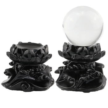 Resin Lotus Display Stand for Crystal Glass Lens Ball Divination Photography Lensball Base 60 80mm 100 120mm Magic Sphere Holder