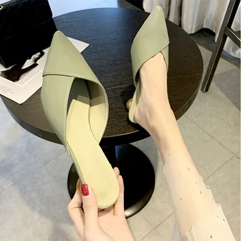Women Splice Slippers Woman Pointed Toe Shoes Candy Colors Slip On Low Heels 2020 Summer Fashion Elegant Women's Footwear 
Women Splice Slippers Woman Pointed Toe Shoes Candy Colors Slip On Low Heels 2020 Summer Fashion Elegant Women's Footwear