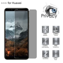Protecteur d'écran Anti-espion pour Huawei, pour Honor 9X Pro 8X Max 7X 6X 8S 7S 8C, verre de protection pour Honor 8 Lite Pro=
