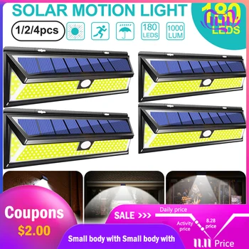 4pcs 180 LED Solar Power Motion Sensor Light COB 3 Modes Outdoor Garden Yard Waterproof Energy Saving Pathway Solar Wall Lamp
4pcs 180 LED Solar Power Motion Sensor Light COB 3 Modes Outdoor Garden Yard Waterproof Energy Saving Pathway Solar Wall Lamp