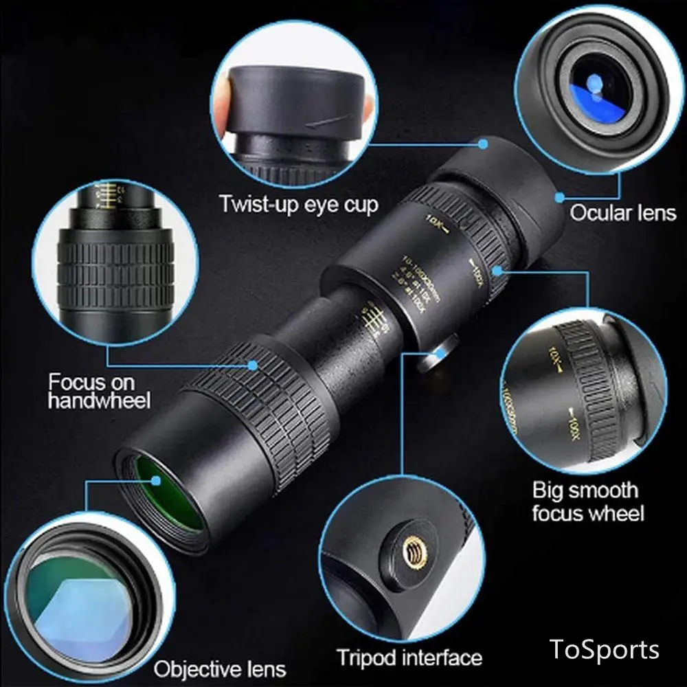 Hunting Telescope 10-300x40MM Viewing Waterproof 4K Anti-Fog Night Vision Monoculars Equipped With Holder For Camping Traveling
Hunting Telescope 10-300x40MM Viewing Waterproof 4K Anti-Fog Night Vision Monoculars Equipped With Holder For Camping Traveling