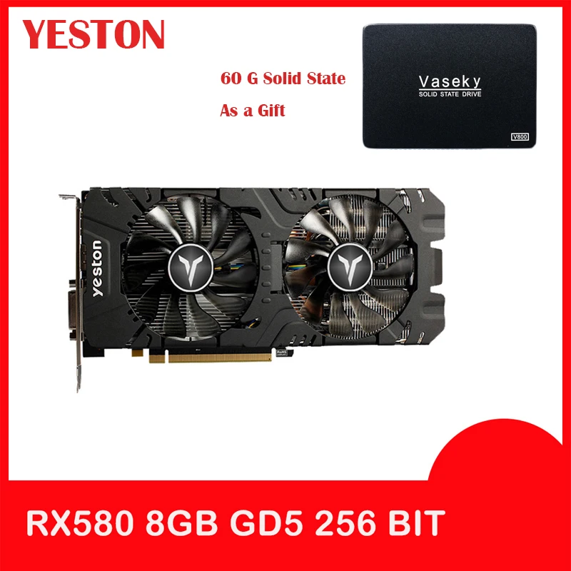Yeston Radeon Graphics Card RX 580 GPU 8GB GDDR5 256bit Gaming Desktop computer PC Video support DVI-D/HDMI PCI-E X16 3.0
Yeston Radeon Graphics Card RX 580 GPU 8GB GDDR5 256bit Gaming Desktop computer PC Video support DVI-D/HDMI PCI-E X16 3.0