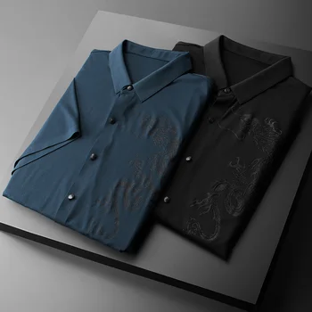 4XL 5XL Seamless Brand Polo Shirt Men Mercerized Summer Polos Para Hombre Business Blue Quality Short Sleeve Dragon Printed New
4XL 5XL Seamless Brand Polo Shirt Men Mercerized Summer Polos Para Hombre Business Blue Quality Short Sleeve Dragon Printed New