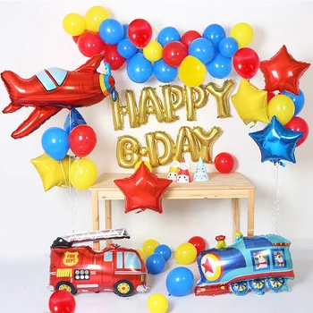 Cartoon Airplan Globos Happy Birthday Party DIY Decorations Fire Truck Foil Balloon baby shower Decor Background Boys Gifts
Cartoon Airplan Globos Happy Birthday Party DIY Decorations Fire Truck Foil Balloon baby shower Decor Background Boys Gifts