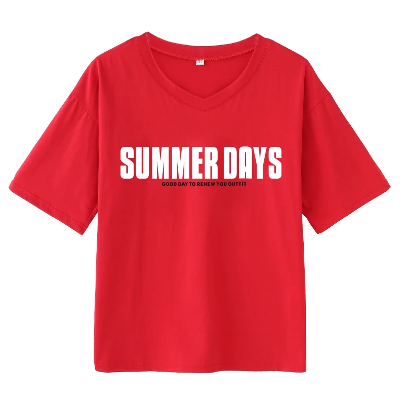 Letter Print Tee Women Short Sleeve Casual Loose Tshirt Girl White Harajuku T Shirt Woman Red Purple Yellow V-neck Top Female
Letter Print Tee Women Short Sleeve Casual Loose Tshirt Girl White Harajuku T Shirt Woman Red Purple Yellow V-neck Top Female