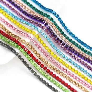 5Yards Colorful Rhinestone Chain Sew on Crystal Same Color Bottom and Rhinestone For Clothes Cup Rhinestone Trim DIY Dresses 2MM
5Yards Colorful Rhinestone Chain Sew on Crystal Same Color Bottom and Rhinestone For Clothes Cup Rhinestone Trim DIY Dresses 2MM