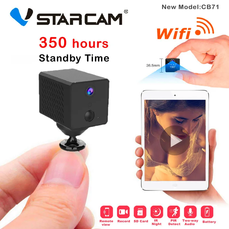 Мини камера Vstarcam 1080P с Wi Fi 1500 мА · ч ии инфракрасная CMOS|Камеры видеонаблюдения| |