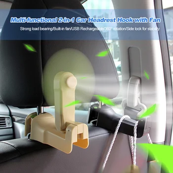 Hot Multi-functional 2-in-1 Car Headrest Hook with Fan Universal Vehicle Car Back Seat Headrest Hanger Holder Organizer
Hot Multi-functional 2-in-1 Car Headrest Hook with Fan Universal Vehicle Car Back Seat Headrest Hanger Holder Organizer