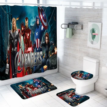 4 Piece Super Hero Bathroom Set 3D Print Movies Character Waterproof Bath Shower Toilet Cover Mat Non-Slip Bathroom Rug Set Hook 
4 Piece Super Hero Bathroom Set 3D Print Movies Character Waterproof Bath Shower Toilet Cover Mat Non-Slip Bathroom Rug Set Hook
