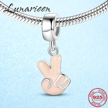 925 Sterling Silver Victory gesture Enamel Pendant Charm 925 Silver Jewelry fit Original Pandoa Bracelets Beads Jewelry Making
925 Sterling Silver Victory gesture Enamel Pendant Charm 925 Silver Jewelry fit Original Pandoa Bracelets Beads Jewelry Making
