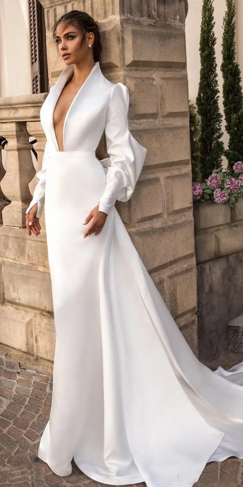 Long Sleeve Prom Dresses V Neck Mermaid Formal Evening Gowns Backless Sweep Train Custom Party Dress Graduation Robes
Long Sleeve Prom Dresses V Neck Mermaid Formal Evening Gowns Backless Sweep Train Custom Party Dress Graduation Robes