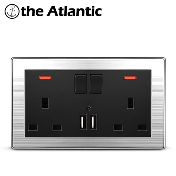 Atlectric UK Standard Plug Socket Dual USB Port Power Wall Outlet Double Socket With Switch Control Socket Stainless Steel Panel
Atlectric UK Standard Plug Socket Dual USB Port Power Wall Outlet Double Socket With Switch Control Socket Stainless Steel Panel
