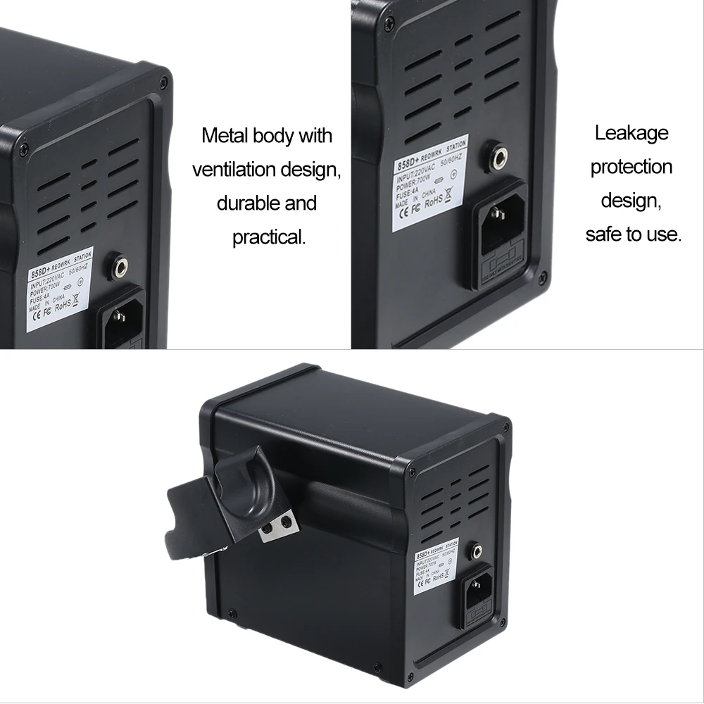 Hot 858D+ 700W Soldering Station LED Digital Solder Iron Desoldering Station BGA Rework Solder Station Hot Air Welding Tool