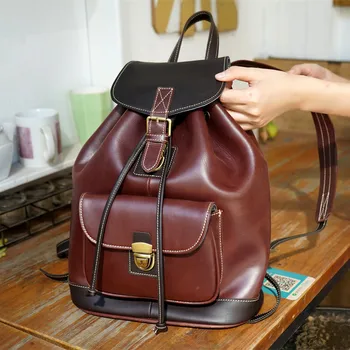 Original British Retro Leather Women Backpack Female Buckle Laptop Bag Schoolbag Travel Backpacks First Layer Cowhide Bags
Original British Retro Leather Women Backpack Female Buckle Laptop Bag Schoolbag Travel Backpacks First Layer Cowhide Bags