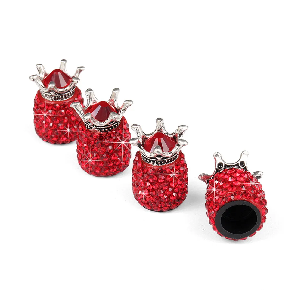 Car Tire Valve Caps 4 Pack Crown Cap Diamond Stem Crystal Rhinestone Core Accessories | Автомобили и мотоциклы