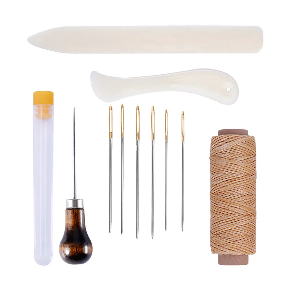 11pcs Leather Craft Bookbinding Kit Starter Tools Set Bone Folder Paper Creaser, Waxed Thread, Awl, Needles
11pcs Leather Craft Bookbinding Kit Starter Tools Set Bone Folder Paper Creaser, Waxed Thread, Awl, Needles