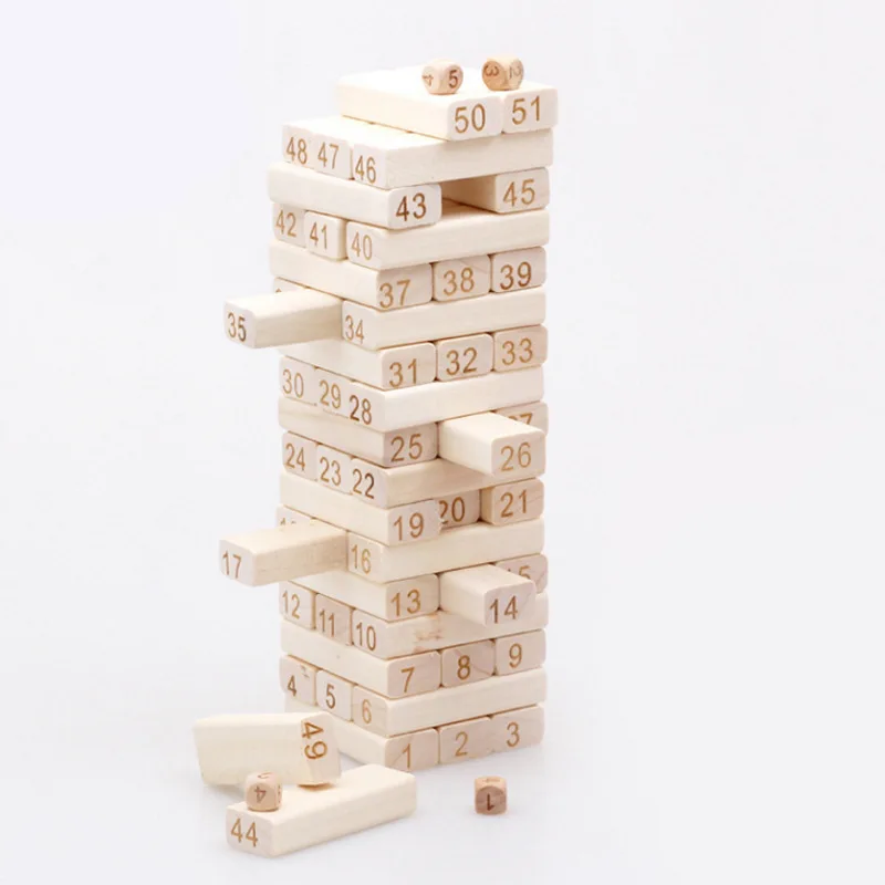 51Pcs Wood Stacking Tower Toys Wooden Building Blocks Parent-child Friends Games Tool DIY Assembling Shape Educational Toys
51Pcs Wood Stacking Tower Toys Wooden Building Blocks Parent-child Friends Games Tool DIY Assembling Shape Educational Toys