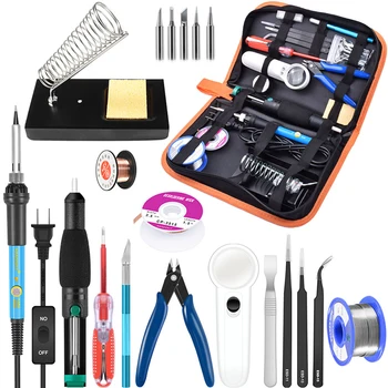 22Pcs Soldering Iron Kit Adjustable Temperature EU 220V110V 60W Electronics Soldering Iron Desoldering Pump Soldering Iron Tips
22Pcs Soldering Iron Kit Adjustable Temperature EU 220V110V 60W Electronics Soldering Iron Desoldering Pump Soldering Iron Tips
