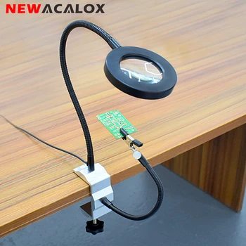 NEWACALOX Soldering Iron Holder USB 3X Illuminated Magnifying Glass Bench Vise Table Clamp Magnifier Soldering Station Welding
NEWACALOX Soldering Iron Holder USB 3X Illuminated Magnifying Glass Bench Vise Table Clamp Magnifier Soldering Station Welding