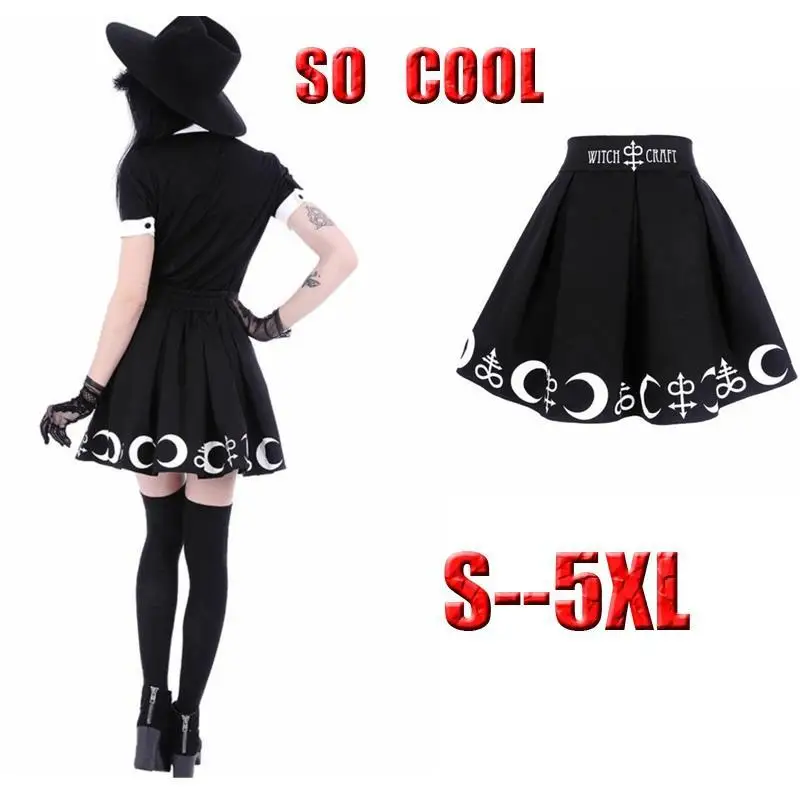 S-5XL Women Plus Size Black Elegent Restyle Witchcraft Moon & Occult Symbol Pleated Gothic Witch Lolita Skirt
S-5XL Women Plus Size Black Elegent Restyle Witchcraft Moon & Occult Symbol Pleated Gothic Witch Lolita Skirt