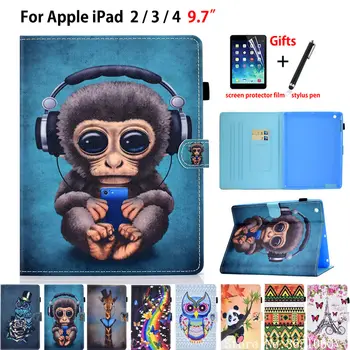 For Apple iPad 2 3 4 Case Cover Funda Tablet Silicone PU Leather For iPad2 iPad3 iPad4 Cartoon monkey Stand Skin Shell +Gift
For Apple iPad 2 3 4 Case Cover Funda Tablet Silicone PU Leather For iPad2 iPad3 iPad4 Cartoon monkey Stand Skin Shell +Gift
