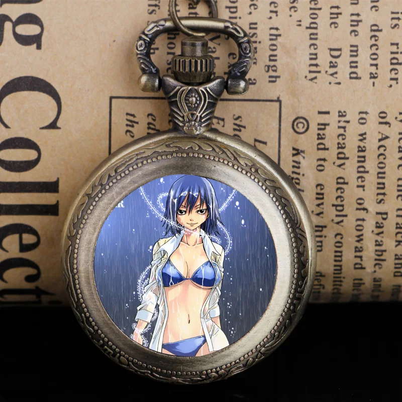Винтажные карманные часы Fairy Tail кварцевые модные с подвеской цепочки и брелки