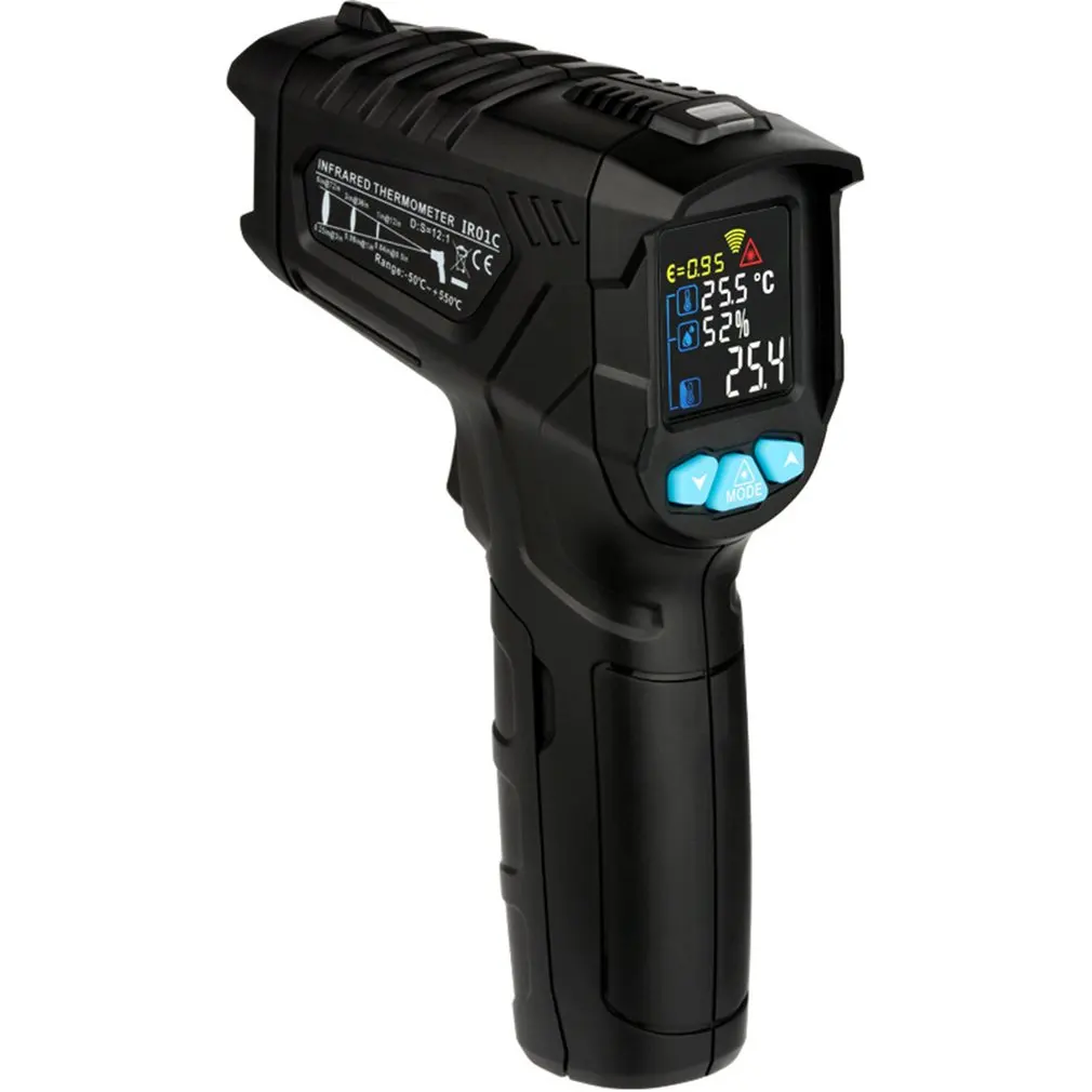 IR01 Digital Thermometer Humidity Meter Infrared Thermometer Hygrometer Temperature Meter Pyrometer Non-Contact IR Infrared Gun
IR01 Digital Thermometer Humidity Meter Infrared Thermometer Hygrometer Temperature Meter Pyrometer Non-Contact IR Infrared Gun