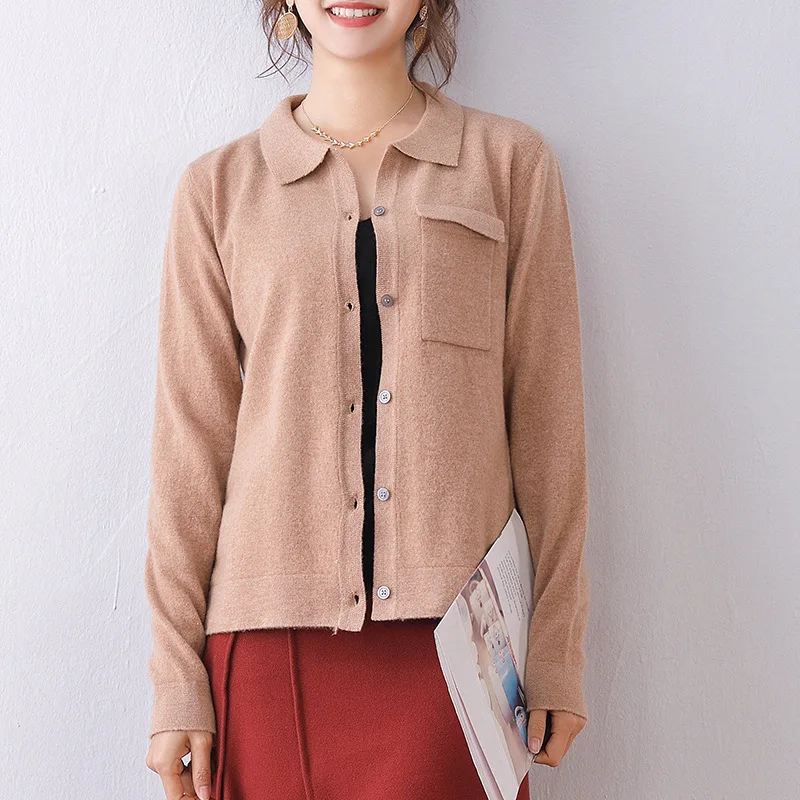 New Style Knitted Wool Shirt Polo Collar Slim Fit Sweater Short Solid Color Versatile Outer Wear Cardigan 100 Pure Wool
New Style Knitted Wool Shirt Polo Collar Slim Fit Sweater Short Solid Color Versatile Outer Wear Cardigan 100 Pure Wool