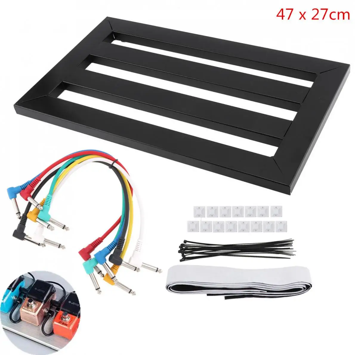 Guitar Effects Board 47 x 27cm Guitar Pedal Board Setup Style DIY Guitar Effect Pedalboard with 6pcs 22cm Patch Cable
Guitar Effects Board 47 x 27cm Guitar Pedal Board Setup Style DIY Guitar Effect Pedalboard with 6pcs 22cm Patch Cable